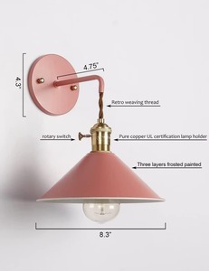 Lámpara de Pared Interior Moderna de Hierro con Enchufe, Luz de Pared Minimalista para Sala de Estar, Dormitorio, Pasillo, Decoración, Iluminación - Product Image 3