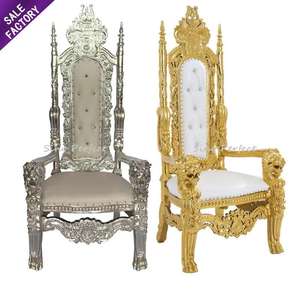 Silla de Trono de Terciopelo de Lujo en Estilo Real Dorado, Sillas de Comedor Económicas para Hoteles, Eventos de Boda, Silla de Trono de Reina y Rey - Product Image 3