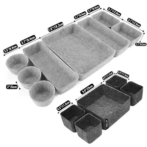 Drawer storage box 8 pieces set felt table top storage box integrated felt storage box on hot sale