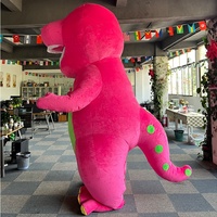Funtoys-Costume géant gonflable de mascotte Barney violette, dragon en peluche, dinosaure de dessin animé, personnage de film Cosplay pour adulte