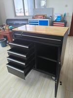 Chariot de rangement multifonctionnel avec tiroirs verrouillables à 5 clés, surface de table élégante pour ateliers de réparation automobile, personnalisation OEM