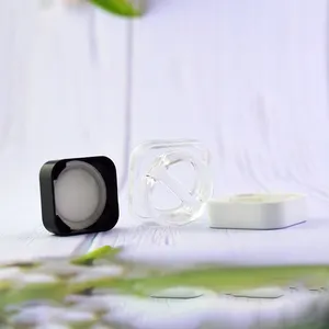 Cube Clear 5ml 9ml quadratisches Konzentrat Kinder resistente kosmetische Gläser mit zwei Teilen mit weißer oder Kunststoff-CR-Kappe