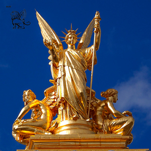 Grande sculpture d'ange en laurier doré en métal pour jardin extérieur, sculpture <span class=keywords><strong>de</strong></span> <span class=keywords><strong>déesse</strong></span> <span class=keywords><strong>grecque</strong></span> <span class=keywords><strong>de</strong></span> <span class=keywords><strong>la</strong></span> victoire en bronze - Product Image 5
