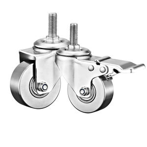 ล้อเลื่อนสแตนเลส SUS304 ขนาด 40 มม. 50 มม. สำหรับงานเบา ล้อเลื่อนแบบตัน ยี่ห้อ Jin Zuan ล้อเลื่อนขนาดเล็กสำหรับเฟอร์นิเจอร์ - Product Image 3