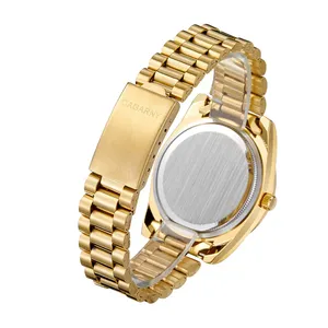 Reloj CAGARNY 6886 para Hombre, Reloj de Cuarzo con Doble Calendario, Correa de Acero Dorado, Relojes de Negocios para Hombre, Relogio Masculino, Reloj Hombre - Product Image 4