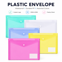 Carpeta de Archivos Impermeable con Cierre de Botón a Presión, Bolsa de Documentos de Plástico PP A4 con Logotipo Personalizado, Sobre de Polipropileno para Suministros de Oficina y Escolares