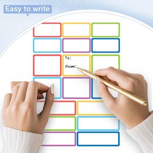 Étiquettes rectangulaires amovibles, 6 couleurs, 540 pièces, autocollants auto-adhésifs résistants à l'eau et à l'huile, pour conteneurs alimentaires, rangement en classe - Product Image 3