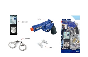 Khách Hàng Logo Cảnh Sát Gun Set Thẻ Vỉ Hoặc Hộp Cửa Sổ Màu Xanh Cảnh Sát Thiết Bị Đồ Chơi Cho Trẻ Em - Product Image 3