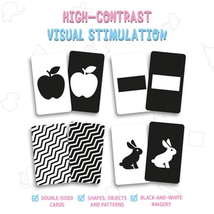 Fabbrica personalizza carta neonati e bambini piccoli Double face bianco e nero <span class=keywords><strong>alfabeto</strong></span> animale apprendimento carte didattiche flashcard - Product Image 2