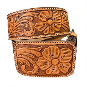 Dark Fashionable Men's Genuine Cow Hide Leather Vintage Steel Eco-Friendly Heavy Duty Pin Buckle Skull Design Square Belt 3.8cm - Product Image 3