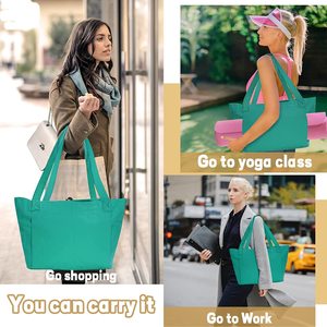 Yoga Bag Canvas Yoga Mat Storage Bag Portable Shoulder Handbag For Fitness Gym Workout Travel Gray Green Khaki - Product Image 2