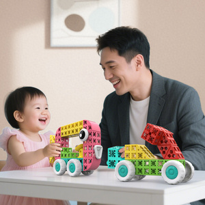 Pungrow Set di Blocchi Grandi da 4cm, Giocattoli Educativi per la Prima Infanzia, Costruzioni in Plastica, Assemblaggio Auto, Giocattoli per Bambini, <span class=keywords><strong>Pianeta</strong></span> degli Ingegneri - Product Image 5