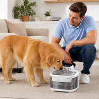 Fontaine à eau pour animaux de compagnie rechargeable de grande capacité 4,5 L, étanche IPX7, charge USB Type-C, distributeur automatique pour chats et chiens