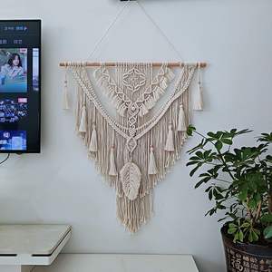 Grande <span class=keywords><strong>tapisserie</strong></span> tissée style nordique, décoration murale faite à la main pour TV, chevet ou canapé - Product Image 3