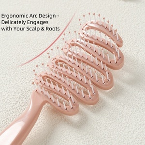 Nuevo Diseño Cepillo de <span class=keywords><strong>Pelo</strong></span> para Barbero Herramienta de Peluquería Cepillo para Cabello Húmedo y Seco Cepillo Desenredante para Cabello <span class=keywords><strong>Rizado</strong></span> - Product Image 2