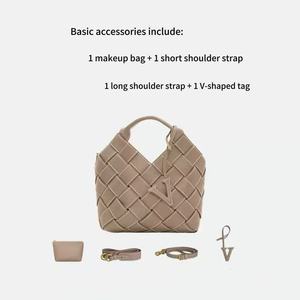 Xianger luxe bandoulière en cuir de vachette sac à main américain tressé conception Durable deux sangles de poignée ouvert Maillard chaînes Portable - Product Image 3