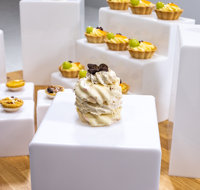 Présentoir de nourriture en acrylique pour buffet personnalisé, rehausseurs de buffet en acrylique blanc pour la restauration