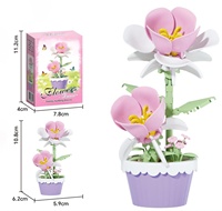 Ensemble de blocs de construction de mini-pots de fleurs DIY, 12 styles, respectueux de l'environnement, en ABS, briques de bonsaï florales, jouet pour la décoration de la maison, cadeau pour les filles et les enfants