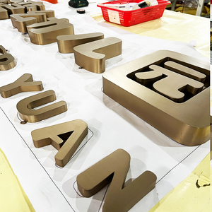 Personalizzazione del logo pubblicitario 3D lettere vuote <span class=keywords><strong>tridimensionali</strong></span> in acciaio inossidabile Non luminose - Product Image 5