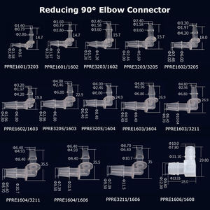 ZDVseal sama mengurangi L tipe siku konektor kopling selang fitting 1/16 "x1/16" 8.7mm x 9.5mm 3/8 "x1/<span class=keywords><strong>2</strong></span>" - Product Image 4