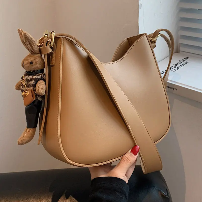 Luxe Mode Pu Lederen Designer Dames Crossbody Handtassen Trendy Merk Custom Label Premium Hardware Dames Messenger Bags