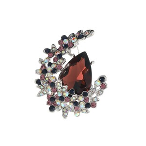 European Style Diamond Brooch <b>Moon</b> Shape Zinc Alloy Women's Party Jewelry Accessory - Product Image 5