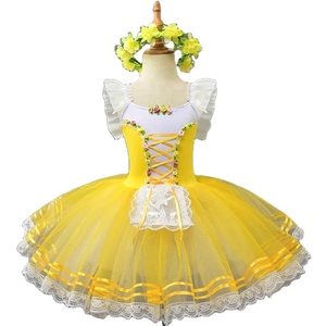 a ballet dancer dressed in a golden yellow tutu Yellow Dryad Corps de Ballet Tutu Rental – Tutu Theatre main image 0