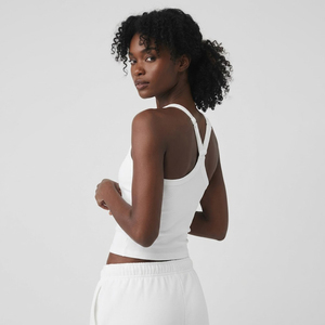 Débardeur de sport côtelé sans couture pour femme, col carré, pour yoga et fitness - Product Image 2