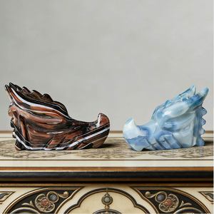 ขายส่งรูปปั้นหัวมังกรอาเกตแกะสลักอย่างประณีต รูปทรงตามหลักฮวงจุ้ย คุณภาพสูง แบรนด์คริสตัลโฮล่า แฟชั่นทันสมัย - Product Image 1