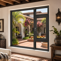 Ventanas Abatibles de Aluminio HUACAI OEM, Modernas, Antirrobo, con Aislamiento Térmico para Uso Exterior en Dormitorios