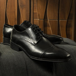 Nouvelles Chaussures Derby Homme en Cuir Façon Habillée Imperméables à Enfiler Bout Rond pour Bureau et Mariage, Faites à la Main, Collection 2026 - Product Image 5