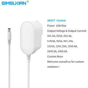 Adaptateur secteur interchangeable EM/ODM 5V3A9V15V18V24V36V <span class=keywords><strong>Chargeur</strong></span> mural AC/DC 500mA-2.5A pour écran LED CCTV US EU JP UK AU - Product Image 2