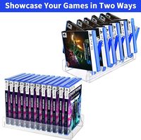 Support de rangement pour jeux vidéo en acrylique, présentoir transparent pour PS5, PS4, PS3, boîtes de jeux, capacité de 12 jeux
