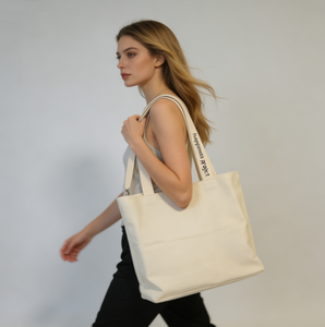 Christmas Canvas Tote Large Capacity Handbag Ribbon <b>Rope</b> Shoulder Strap Letter Print for Outdoor Picnic Party Travel Shopping - Product Image 3