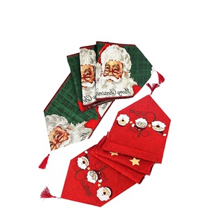 New Christmas Decorations Tassel Polyester-cotton Table Runner Creative Christmas <b>Tablecloth</b> Dining Table Decoration Home Décor - Product Image 3