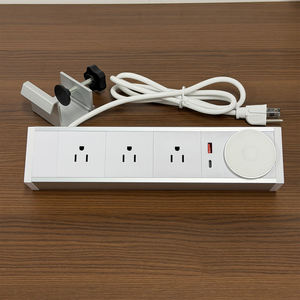 Multiprise de chevet à fixation murale, 4 prises AC, 2 ports USB, protection contre les surtensions de table, prises de courant à pince pour ordinateur portable, appareil photo - Product Image 4
