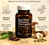 Kapsul Herbal Black Walnut Wormwood Clove untuk Kenyamanan Pencernaan dan Mendukung Kesehatan Usus