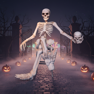 Figura de Esqueleto Animatrónico Personalizada, Tamaño Real, Decoración de Halloween para Casa Embrujada, Cráneo Realista para Exhibición de <span class=keywords><strong>Terror</strong></span> - Product Image 6