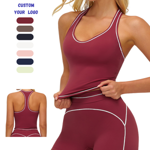 Canotta Sportiva da Donna a Contrasto di Colore, Top con Schiena Scoperta Traspirante e Confortevole, Top da Yoga per Corsa, Allenamento, Palestra e Fitness - Product Image 1