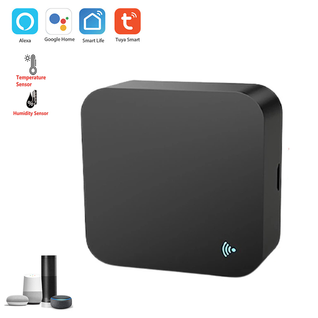 Tuya Smart Wifi IR Remote Control with Temperature and Humidity Sensor for Air Conditioner TV DVD AC Work with Alexa Google Home