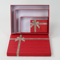 Coffret Cadeau Personnalisé OEM Trois Pièces avec Impression en Relief et Nœud, Boîte Rigide en Papier Spécial pour Cosmétiques et Bijoux de Marque