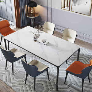 Table à manger en acier inoxydable durable pour les maisons modernes - Product Image 1