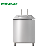 Distributeur de boissons commercial automatique en L à double robinet, contrôle du volume quantitatif, robinets en acier inoxydable, électrique