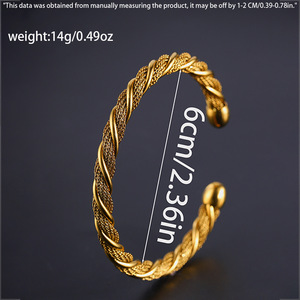 Europe et les États-Unis mode <span class=keywords><strong>bracelet</strong></span> <span class=keywords><strong>enroulé</strong></span> en <span class=keywords><strong>fil</strong></span> d'acier filles acier au titane de haute qualité ne se décolore pas bijoux ouverts 18k - Product Image 6