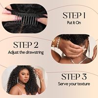Perruque Demi-Tête 10 Pièces/Lot Cheveux Humains Bouclés Birmans 3D avec Dessus en Soie et Ligne de Cheveux Naturelle – Vente Directe Usine