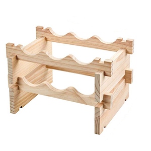 2 niveaux 6 porte-<span class=keywords><strong>bouteilles</strong></span> porte-vin en <span class=keywords><strong>bois</strong></span> massif naturel organisateur de <span class=keywords><strong>bouteilles</strong></span> de vin <span class=keywords><strong>casier</strong></span> à vin - Product Image 2