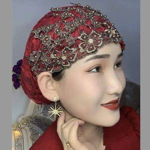 2023 <b>Direct</b> from the Manufacturer: Latest Fashionable Exquisite Feather Lace Embroidery <b>Beaded</b> Islamic Headscarf and Scarf, New - Product Image 5