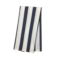 Serviette de cuisine rectangulaire 60x40cm en coton tissé 100% lavable, design moderne, bleu marine, à carreaux et rayures, modèle WUJI TW21179