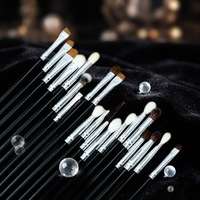 Ensemble de 20 pinceaux de maquillage personnalisés avec manche en bois pour fard à paupières, eye-liner, anticernes, masque, crayon à sourcils, 5 pinceaux à cils personnalisés