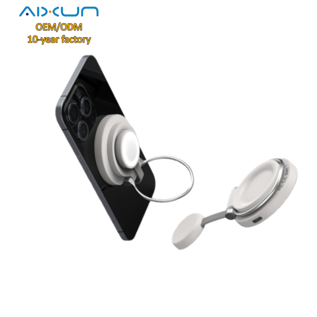 Promotional Gift 2 in 1 Magnetic Wireless Charger Compact Phone and Watch Charger Custom Logo